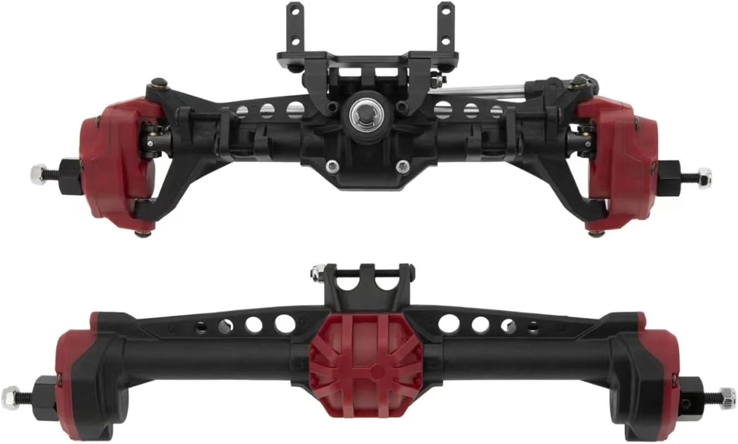 RC Car Upgrade Parts for Axial for SCX10 II 1/10 RC Crawler Car Upgrade Portal Axles Front Rear Axle with Steel Gears Metal Bearings Modified Parts(Red)