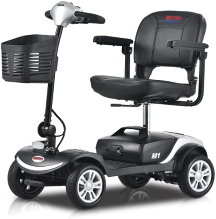 Mobility Scooters Seniors Outdoor Power Scooter Handicap Electric Scooters with 4 Wheel Lightweight Compact Motorized Scooter,Silver