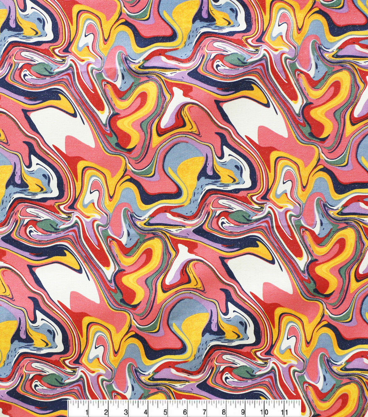 70s Multicolor Marble Quilt Glitter Cotton Fabric by Keepsake Calico