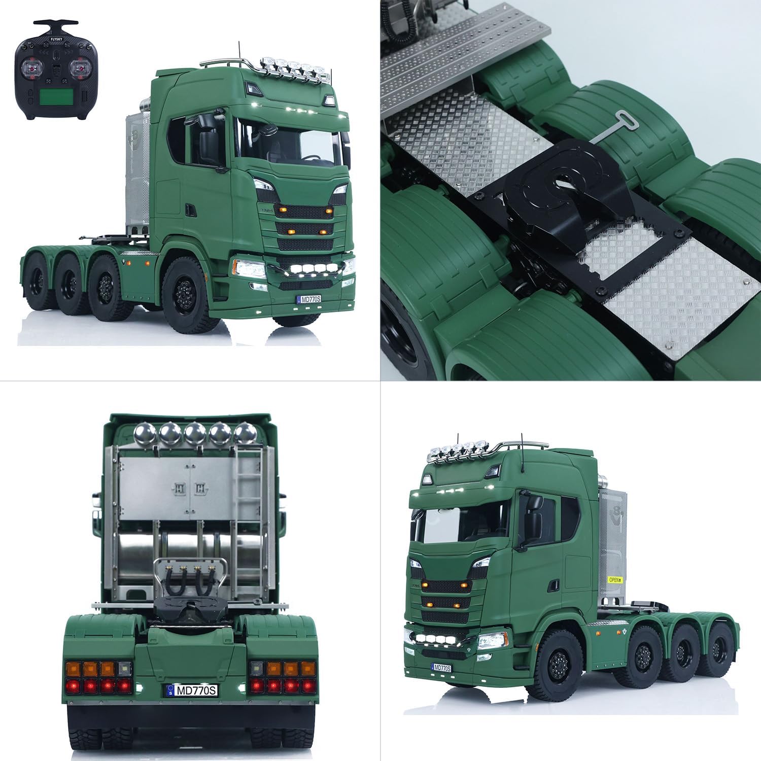 TOUCAN RC HOBBY 1/14 8x8 Metal Chassis Radio Control Tractor Truck 770S RC Lorry Car Model Differential Locks Lights Sounds Flysky ST8 Radioc for Ages 14+