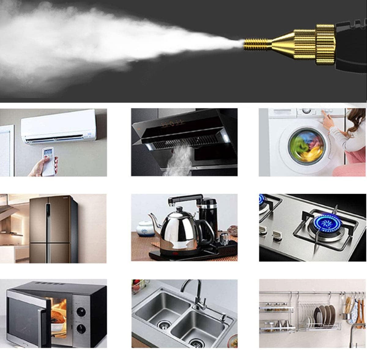 Handheld Steamer,3000W Commercial Household Steam Cleaner Air Conditioning Kitchen Hood Car Steaming Cleaner Used With Alkaline Cleaning