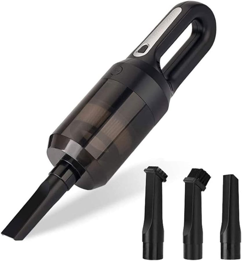 QERMXYRI Handheld Vacuum Cordless, Cleaner Rechargeable Cordless Cyclonic Suction Lightweight Handheld Cleaner 45W Strong Suction, Wet & Dry Cleaning,for Pet Hair, Home, Office, Car