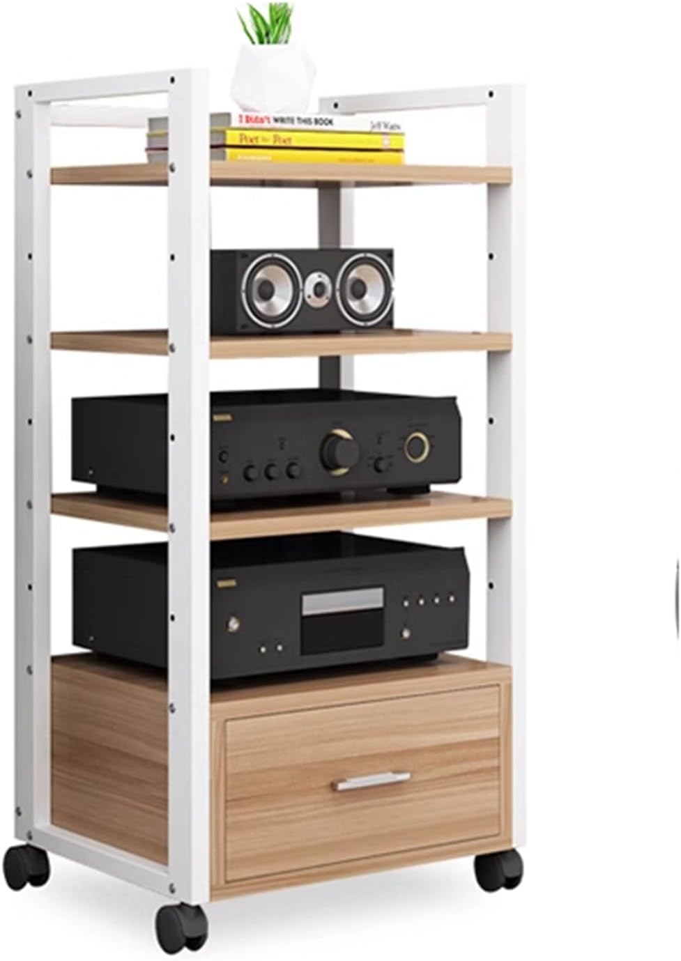 AErosx Movable Media Stand with Drawer