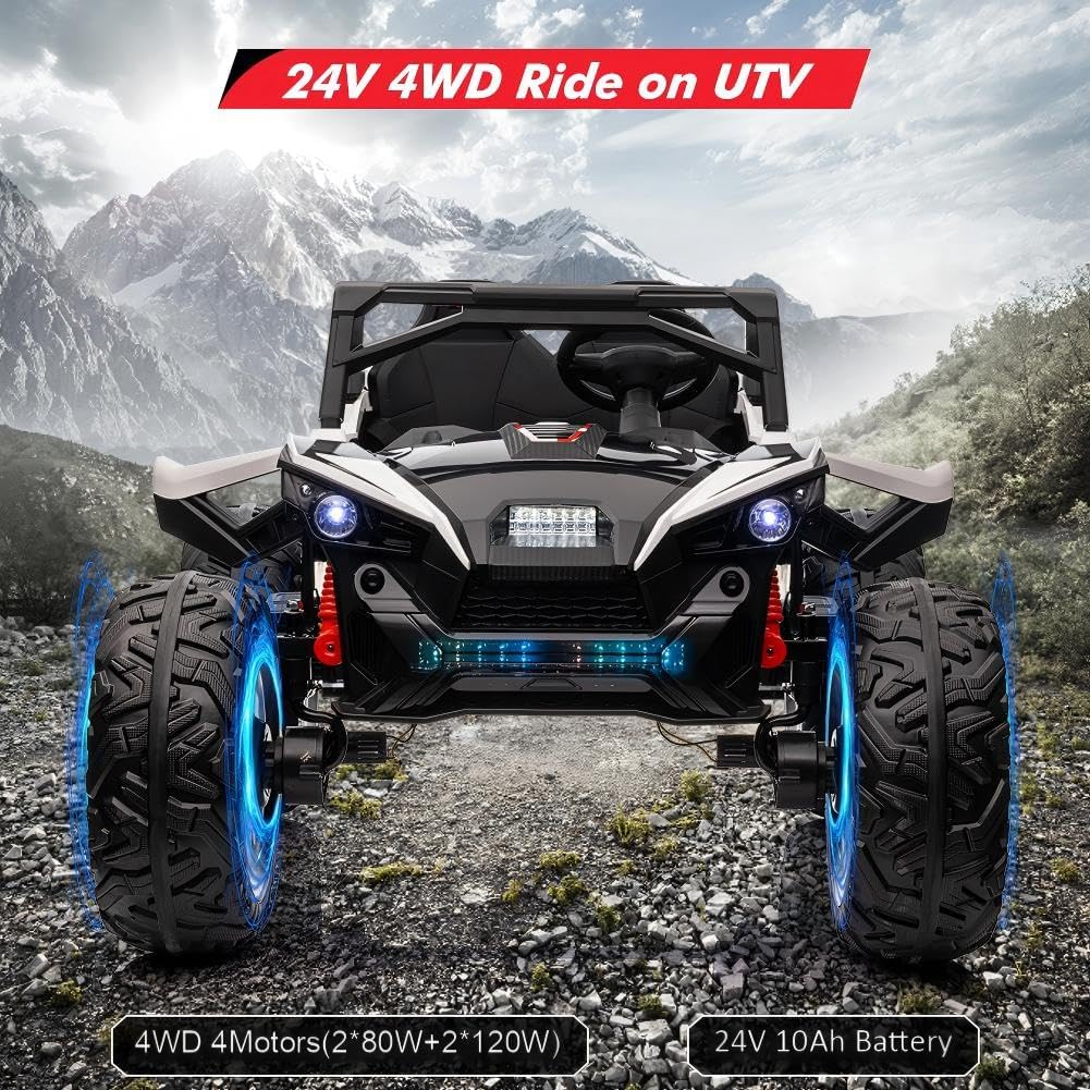 24V 2 Seaters Kids Ride on UTV with Remote Control, 10Ah Battery, 17