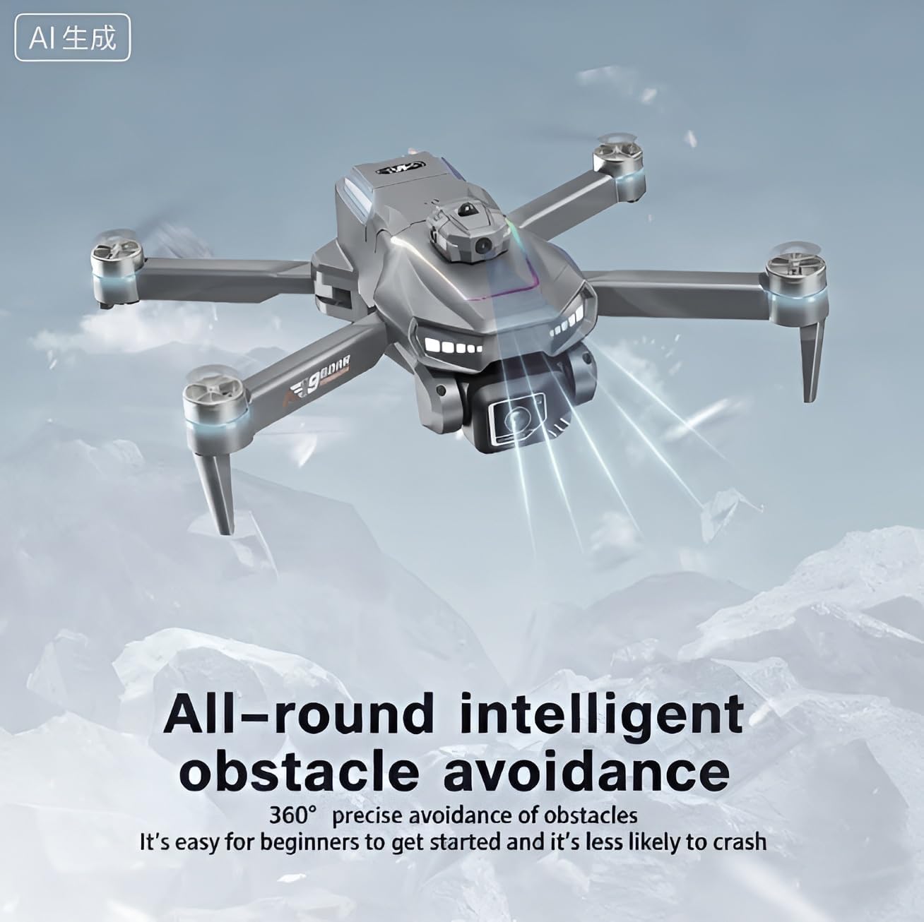 AE19 Drone, High-Definition Dual Camera, 8K Professional Obstacle Avoidance, Folding Quadcopter Toy, Remote-Controlled Aircraft
