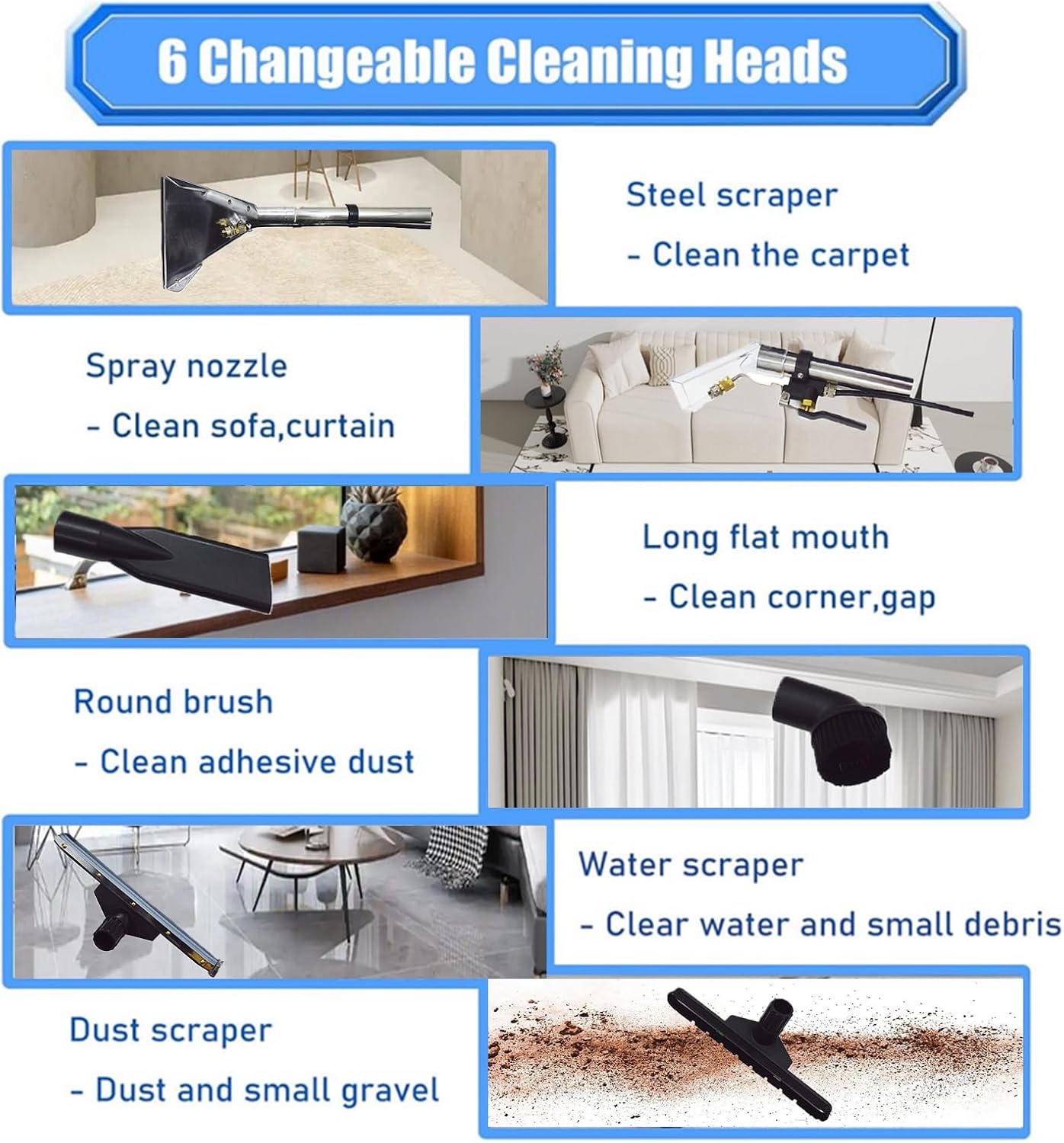 Yokoma 60L Commercial Carpet Cleaning Machine 3 in 1 Carpet Cleaning Machine 15.85gal Heavy Duty Sofa Cleaner Upright Commercial Sofa Cleaner with Spraying, Washing, Drying Functions, AC110V