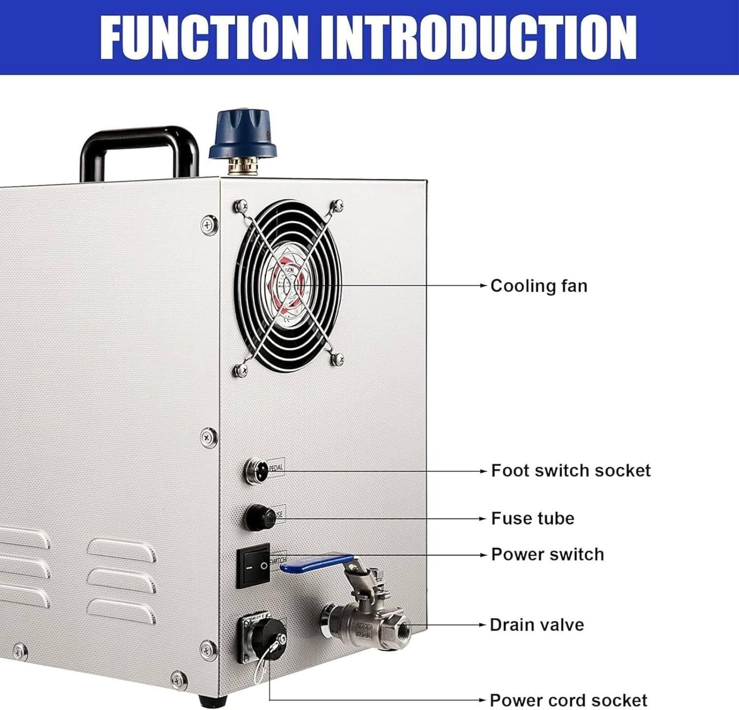 AWAYDD 2L/4L Stainless Steel Jewelry Steam Cleaner, Professional Jewellery Steam Cleaner Machine, 1300W/2200W Gem Washer, Gold and Silver Jewelry Steam Cleaning Machine(4L)