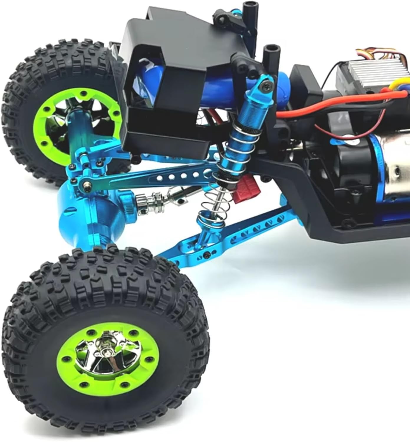 for Wltoys for 124006 12423 12427 12428 12429 1/12 Metal Rear Axle Drive Shaft Shock Absorber Trailing Arms RC Car Upgrade Parts Kit RC Vehicles Parts(Blue)