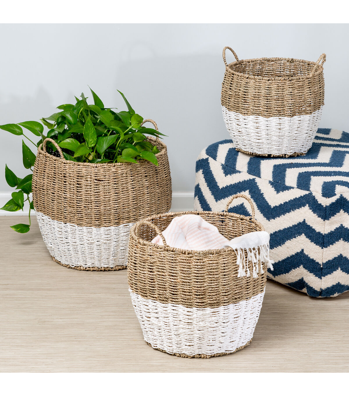 Honey Can Do 16 Seagrass Round Nesting Baskets 3ct