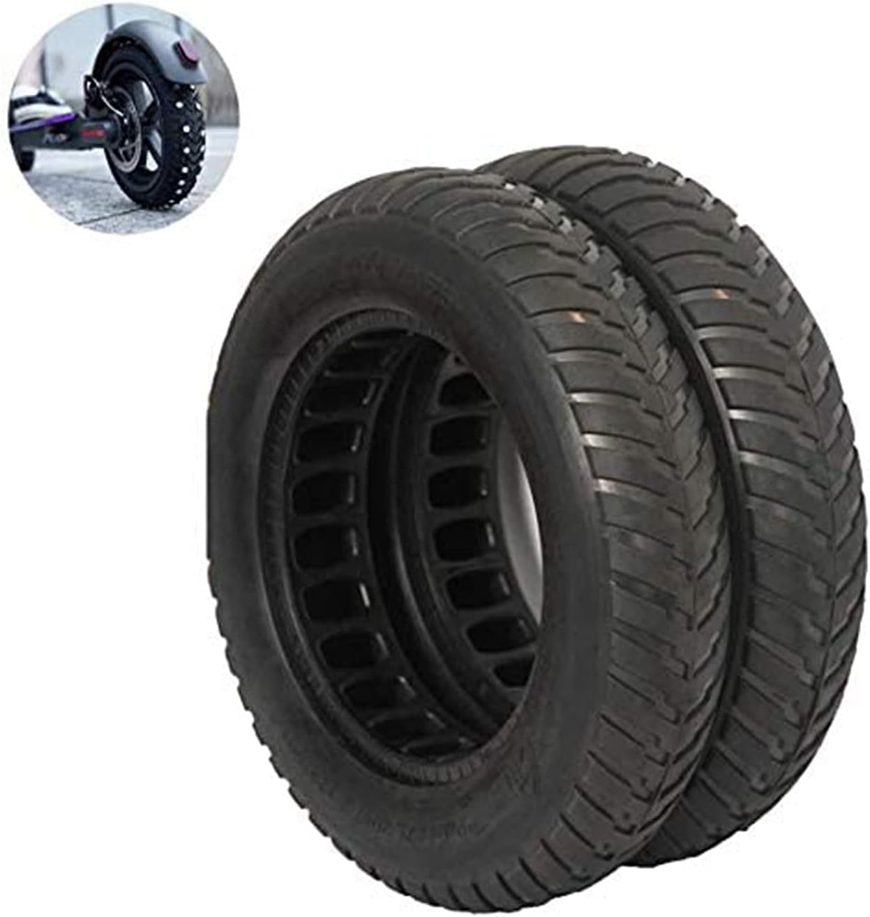 Scooter Tire,2Pcs Solid Tire Electric Scooter 10-Inch 10X2.125 Solid Honeycomb Tires, Wear-Resistant and Puncture-Resistant, Maintenance-, Electric Scooter,