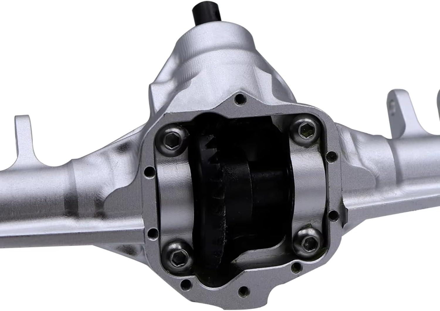 Rc Crawlers Axles For Axial For SCX10 II 90046 1/10 CNC Aluminum Front Rear Axle Integrated RC Crawler Rig Straight Complete Axles Upgrade Parts(Silver,1set)