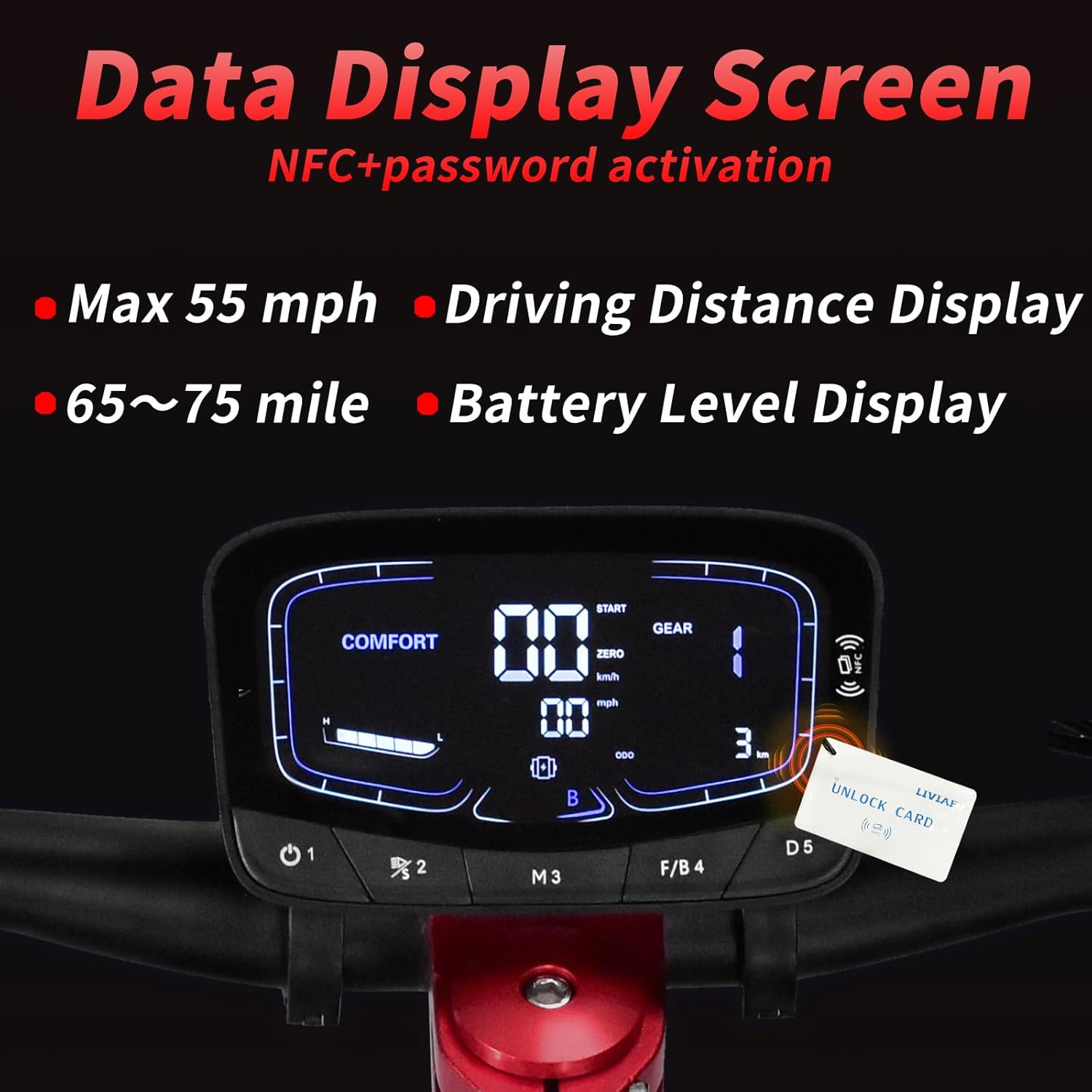 75 Miles Range Electric Scooter for Adults, 55MPH max Speed，60V38Ah Battery,6000w Dual Motor keyless Unlock RGB Lights 11