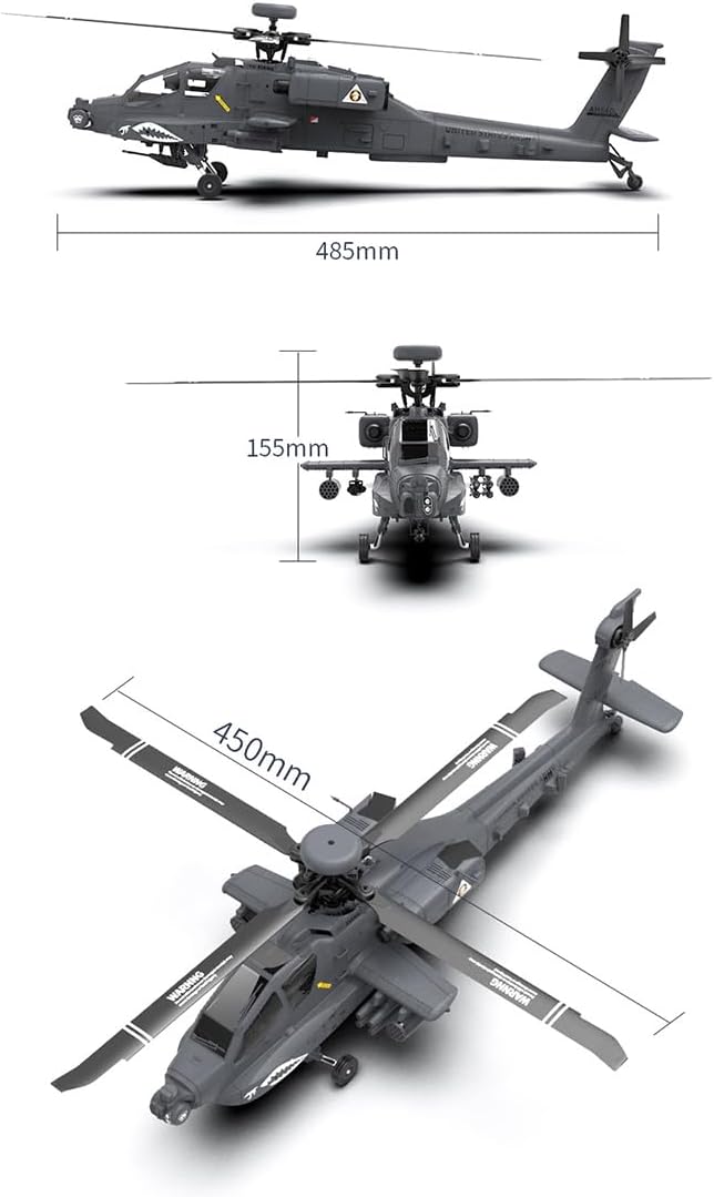 Remote Control Helicopter for Adults- 1/32 F11-S AH64 RC Helicopter with Smart GPS, 2.4G 6CH Dual-axis Co-Drive Flybarless Remote Control Airplane, Gift for Christmas Birthday