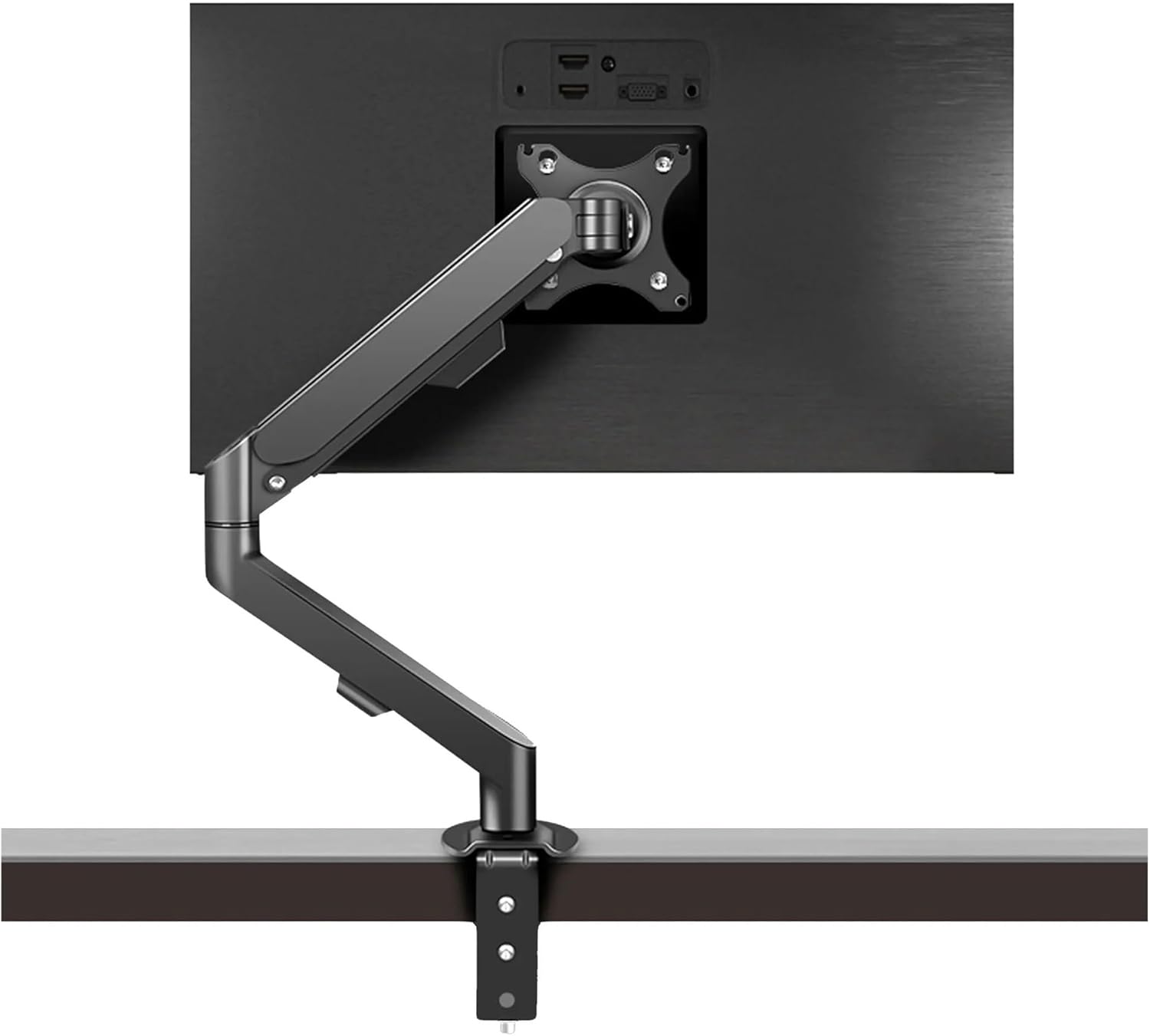 17-34 inch Desktop Gas Spring LCD LED Monitor Stand Articulated Arm Full Motion Support Rod TV Stand PC Mounting Base Support Hole Distance M5(M5 Gray)