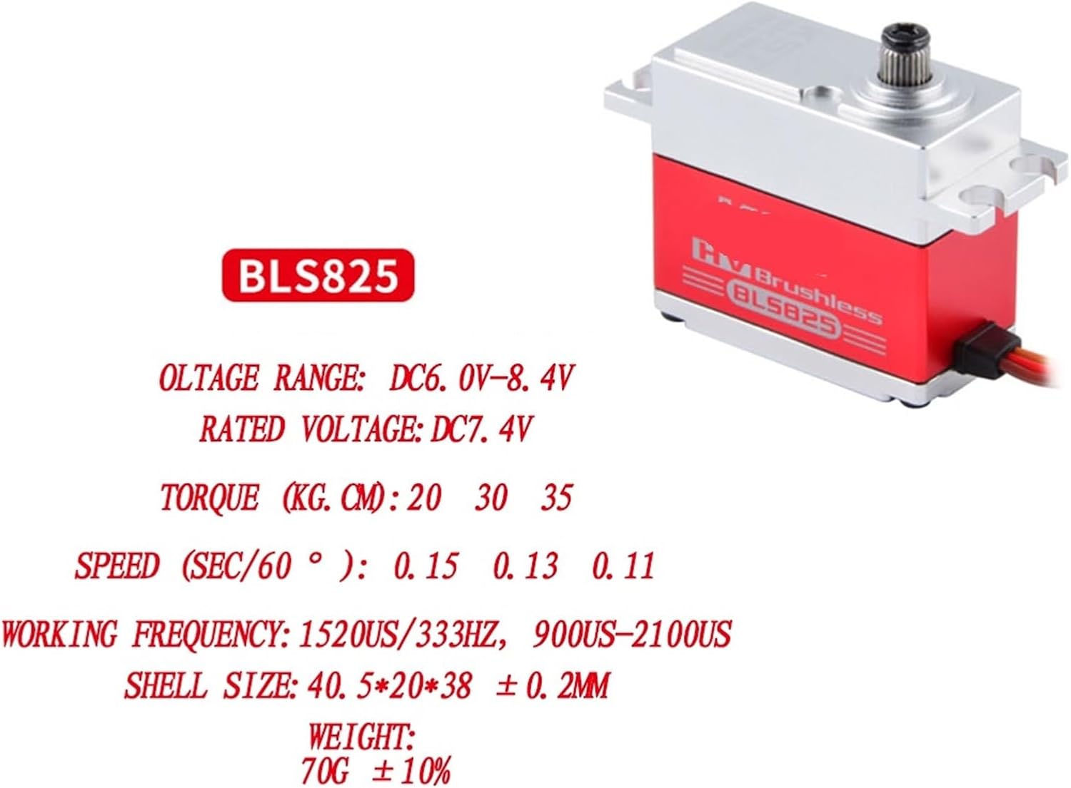 BLS815 BLS825 BLS915v2.0 Brushless High Voltage 800-Class Servo BLS905 BLS805(BLS805X)