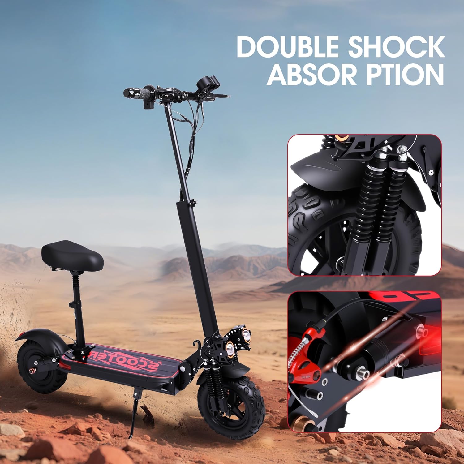 Electric Scooter Aldults, 1200W Brushless Motor, Top Speed 34 MPH, 48V 18AH Battery, 37 Miles Long Range, 11