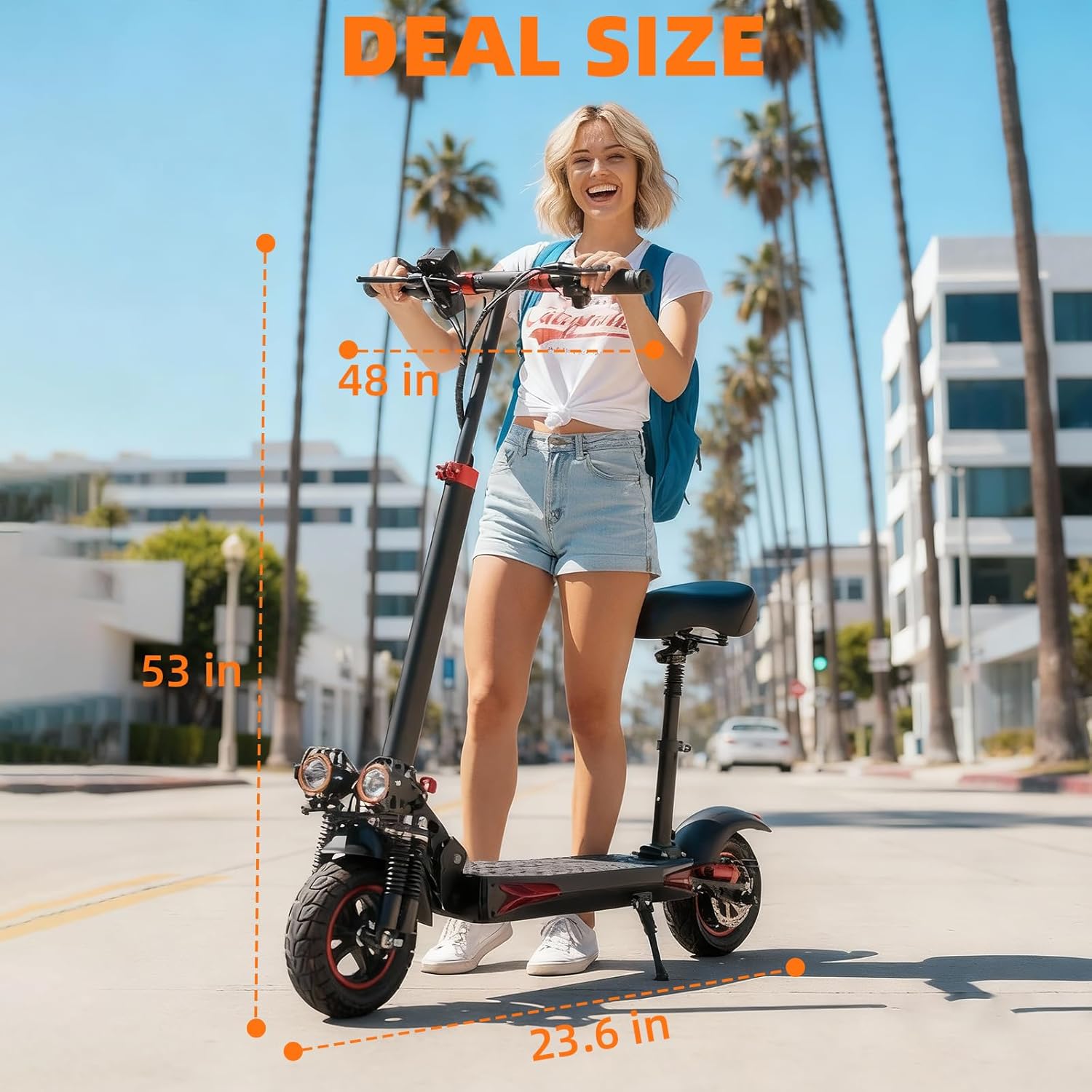Ultimate Electric Scooter for Adults 1200W/1600W Motor 34 Mph Top Speed with Miles Long Range Features Dual Braking Cruise Control Dual Suspension Foldable E Scooter with Smart LCD