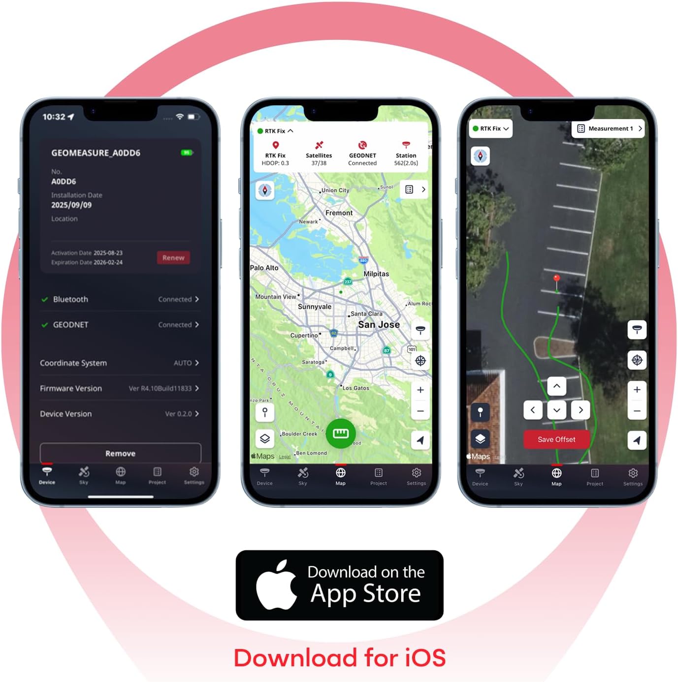 Handheld RTK GNSS Receiver for Surveying – Multi-Frequency GPS/GLONASS/Galileo/BeiDou, Centimeter Accuracy, Integrated Helix Antenna, Wi-Fi/Bluetooth, IP67 Rugged Surveyor, GEODNET RTK Enabled