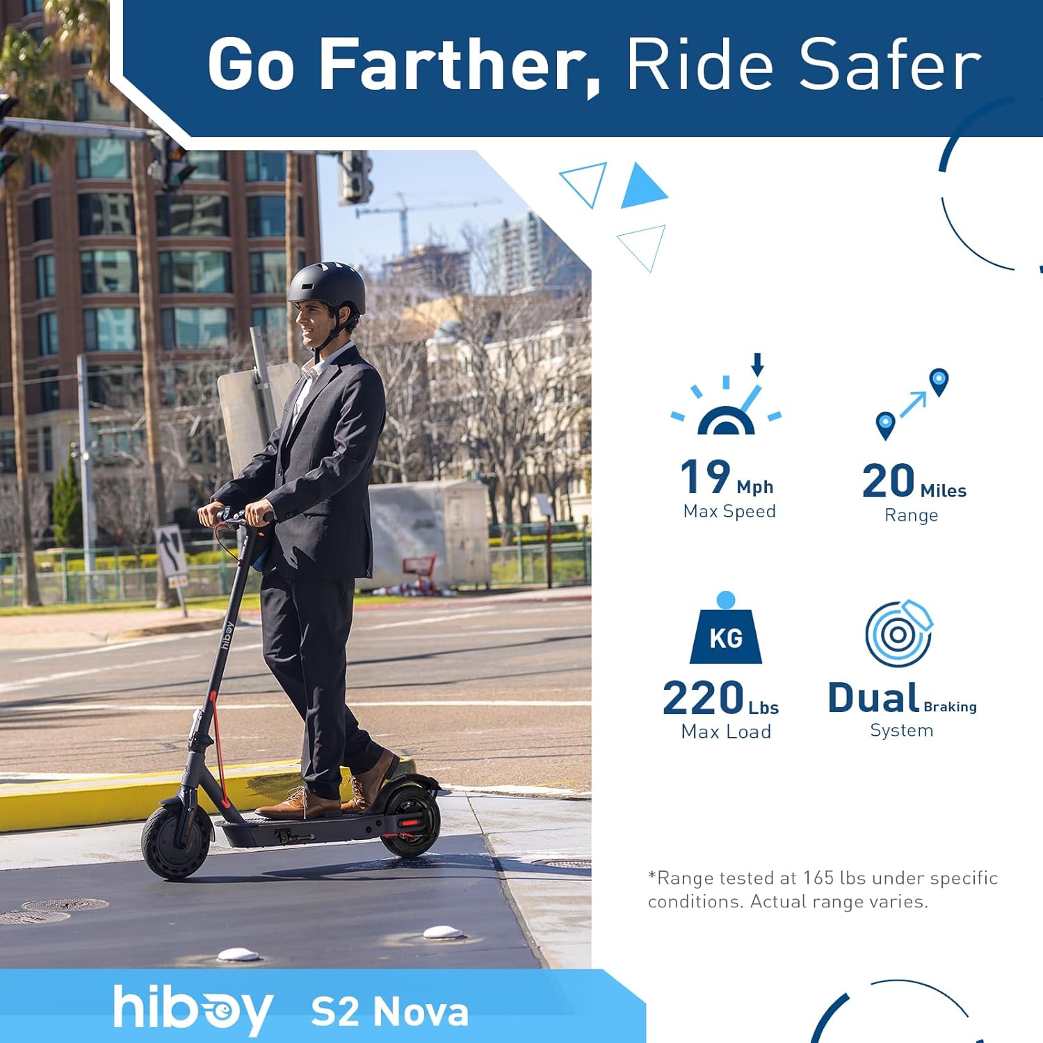 Hiboy S2 Nova Electric Scooter for Adults, 430W Peak Power, Up to 20 Miles Long-Range & 19 MPH, High-Strength Aluminum Body, Portable Folding E Scooter for Commuting with 8.5