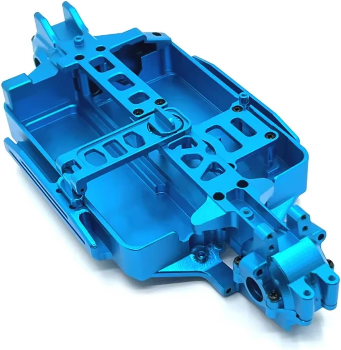 RC Frame Parts For Hyper GO For MJX 16207 16208 16209 16210 H16 M162 Metal Front And Rear Chassis Gearboxes Kit RC Car OP Accessories Upgrade Parts(Blue)