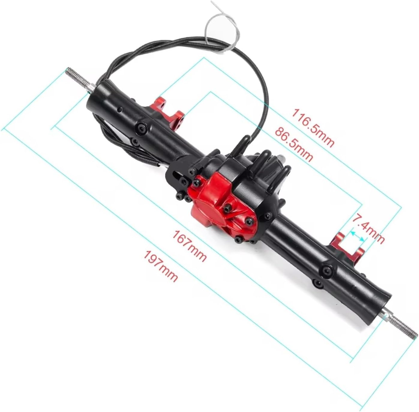 RC Car Front Rear Axle for D90 Metal Axle Front Rear with Differential Lock 1/10 RC Crawler Car Upgrade Parts Accessories(Rear and Front)