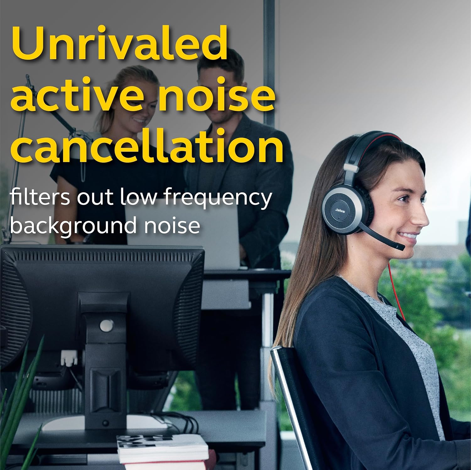 Jabra Evolve 80 MS Teams Wired Headset Professional Telephone Headphones with Unrivalled Noise Cancellation for Calls and Music, Features World Class Speakers and All Day Comfort