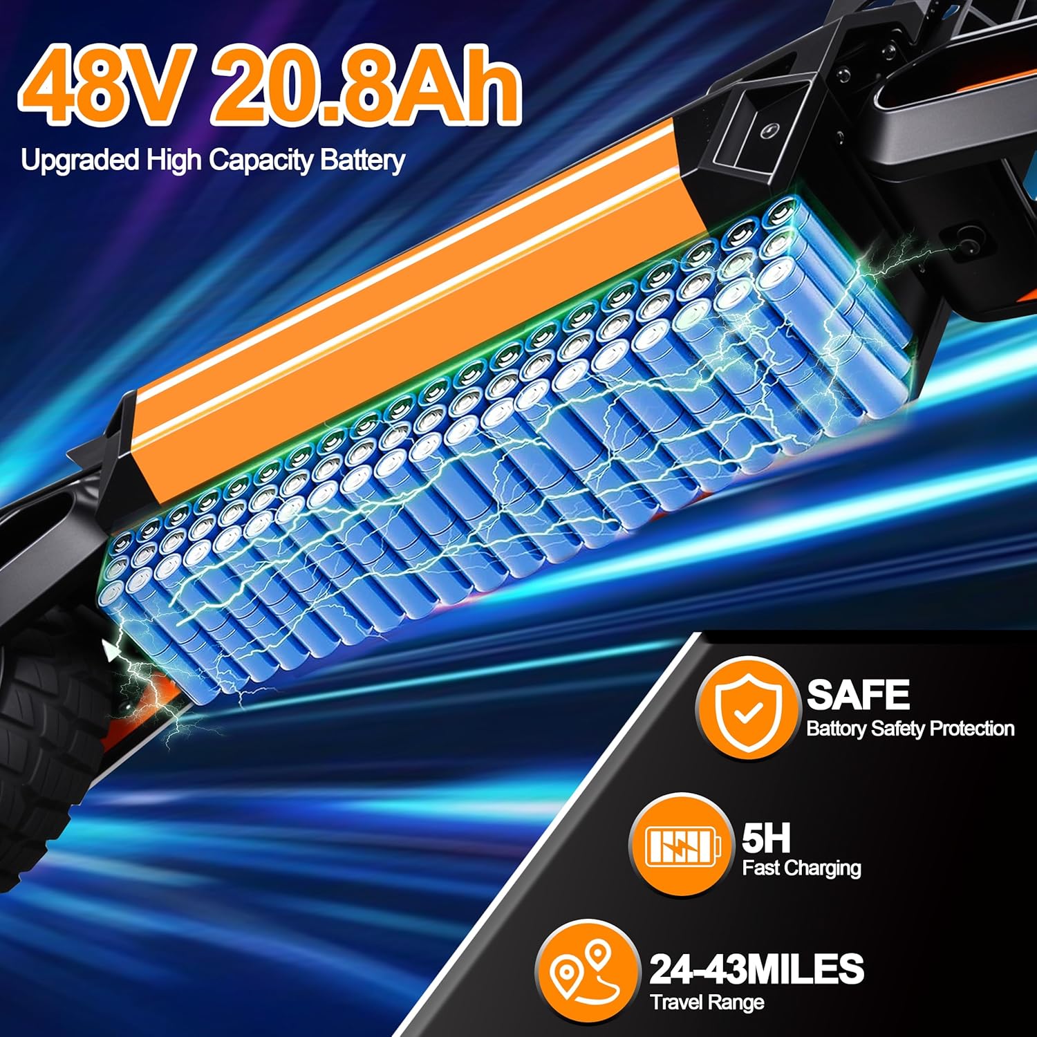 Electric Scooter, 2000W Peak Power Adults Electric Scooter, Up to 34MPH Folding E Scooter, 48V 20.8Ah, 3 Speed Modes, Dual Disc Brakes & Dual Suspension Fast E-Scooter, 10'' Tires Off-Road