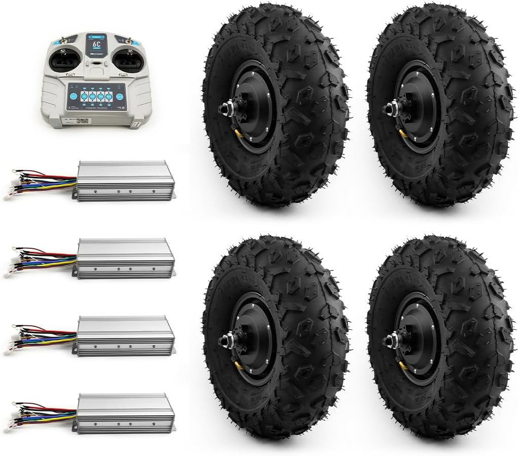 L-faster 4X4 4WD Adults Desert Beach ATV Trolley Cart Vehicle Scooter 1400W Brushless Hub Motor 14.5 Inch Wheels Kit