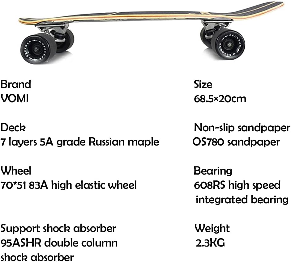 VOMI Surfskate Complete Skateboard 68.5 20cm Classic CX4 Truck 6