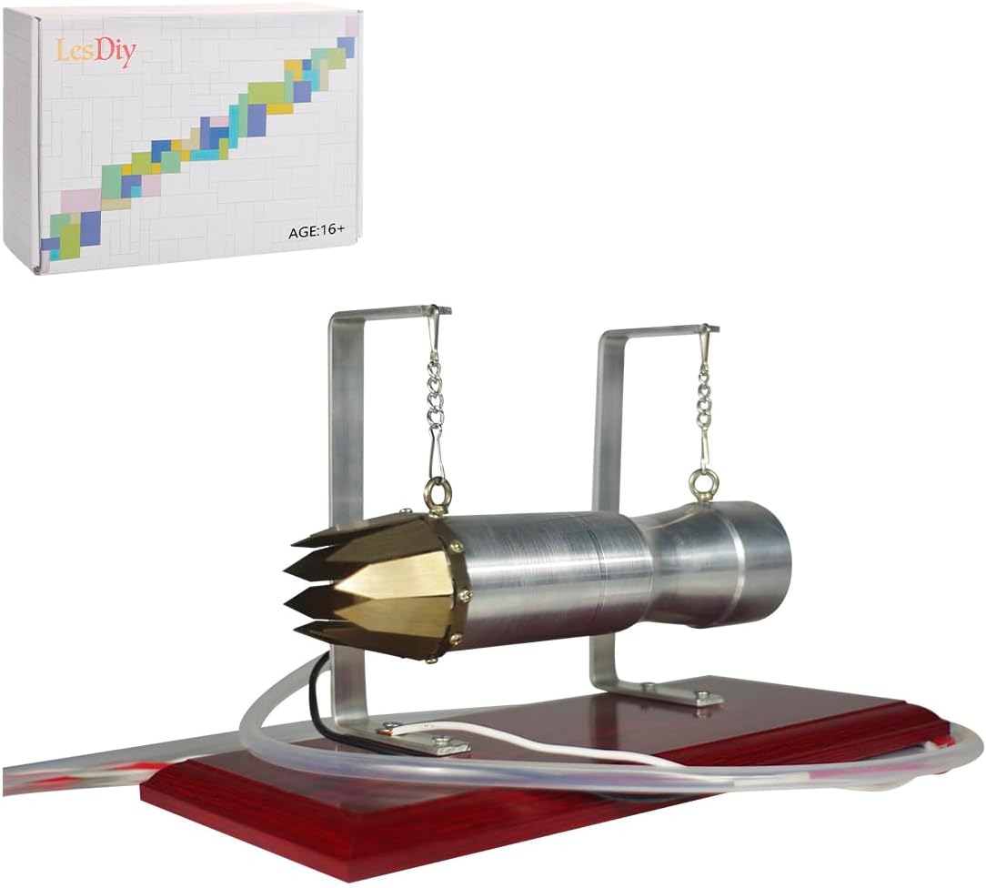 Kooteyybhyy Engine Model Kit, Mini Turbojet Aero Internal Combustion Model Gasoline/Kerosene Engine Kits, Creative STEM Toy Engineering Construction Kit (Assembled)