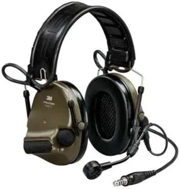 Peltor ComTac VI Nib 23 dB Headset, Single DL, Green, Headband & ARC, 915 MHz, MT20H682FB-47N GNS