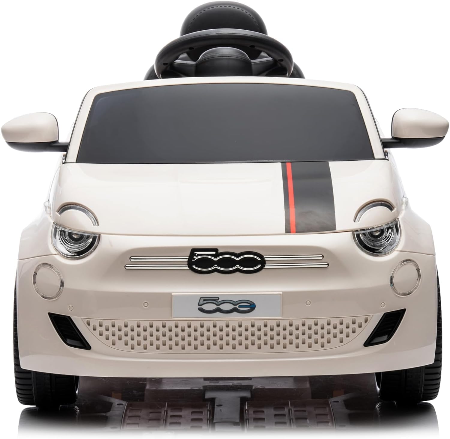 Best Ride On Cars Fiat 500 12v Battery DuoDrive KidPro Ride-On Car with Dual-Drive Mode, Manual and Remote Control, USB, Radio, Safety Belt, Kids' Electric Vehicles for Aged 3-6 Years Old, White
