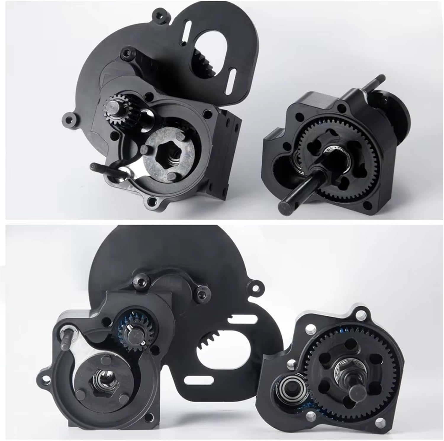 RC Gearboxes For Axial For SCX10 1/10 Metal 2 Speeds Gearbox Breaking Dig Transmission Transfer Case RC Crawler Car Upgrade Parts