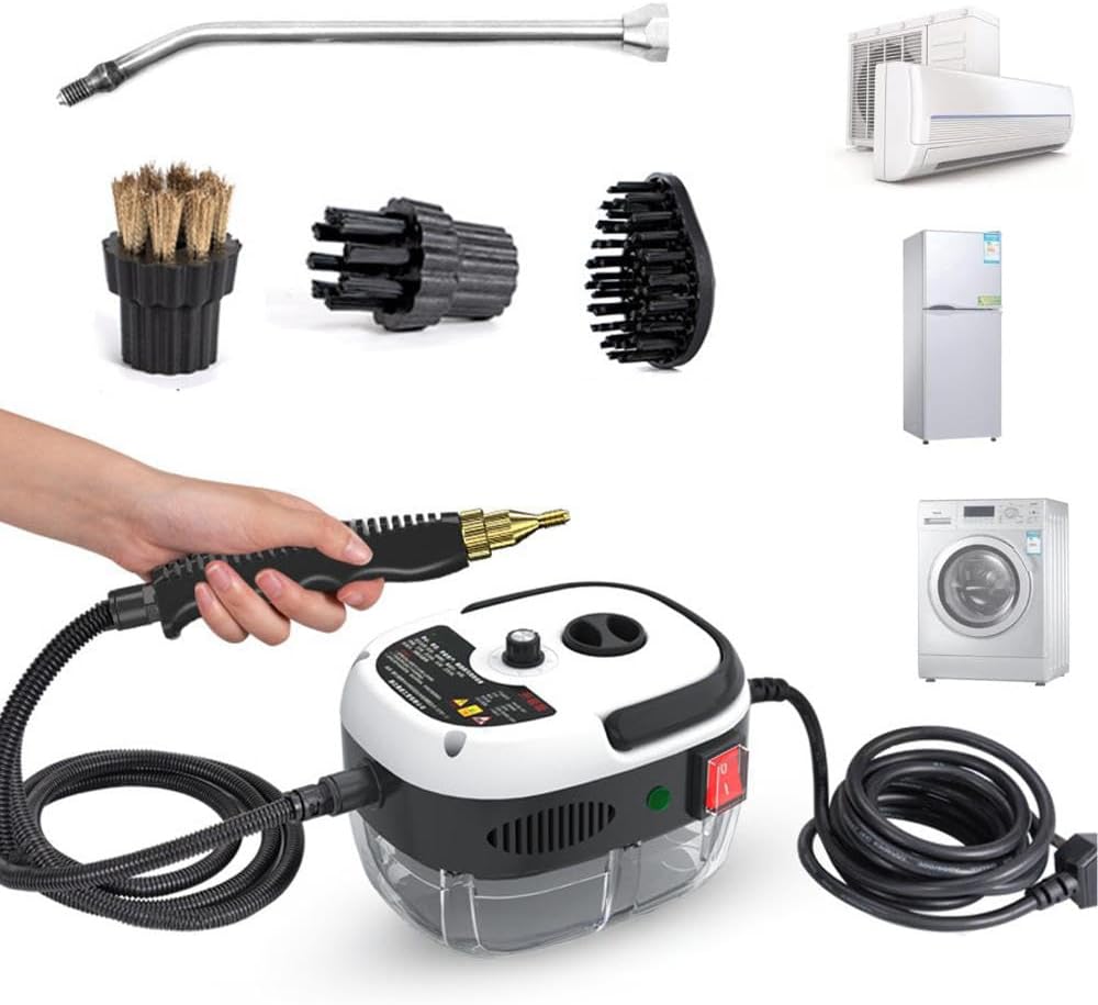 Handheld High-temperature Pressurized Steam Cleaner with 6-speed Steam Output Adjustment and a 3-brush Steam Cleaner That Quickly Generates High-temperature Steam for Kitchens, Homes, Furniture