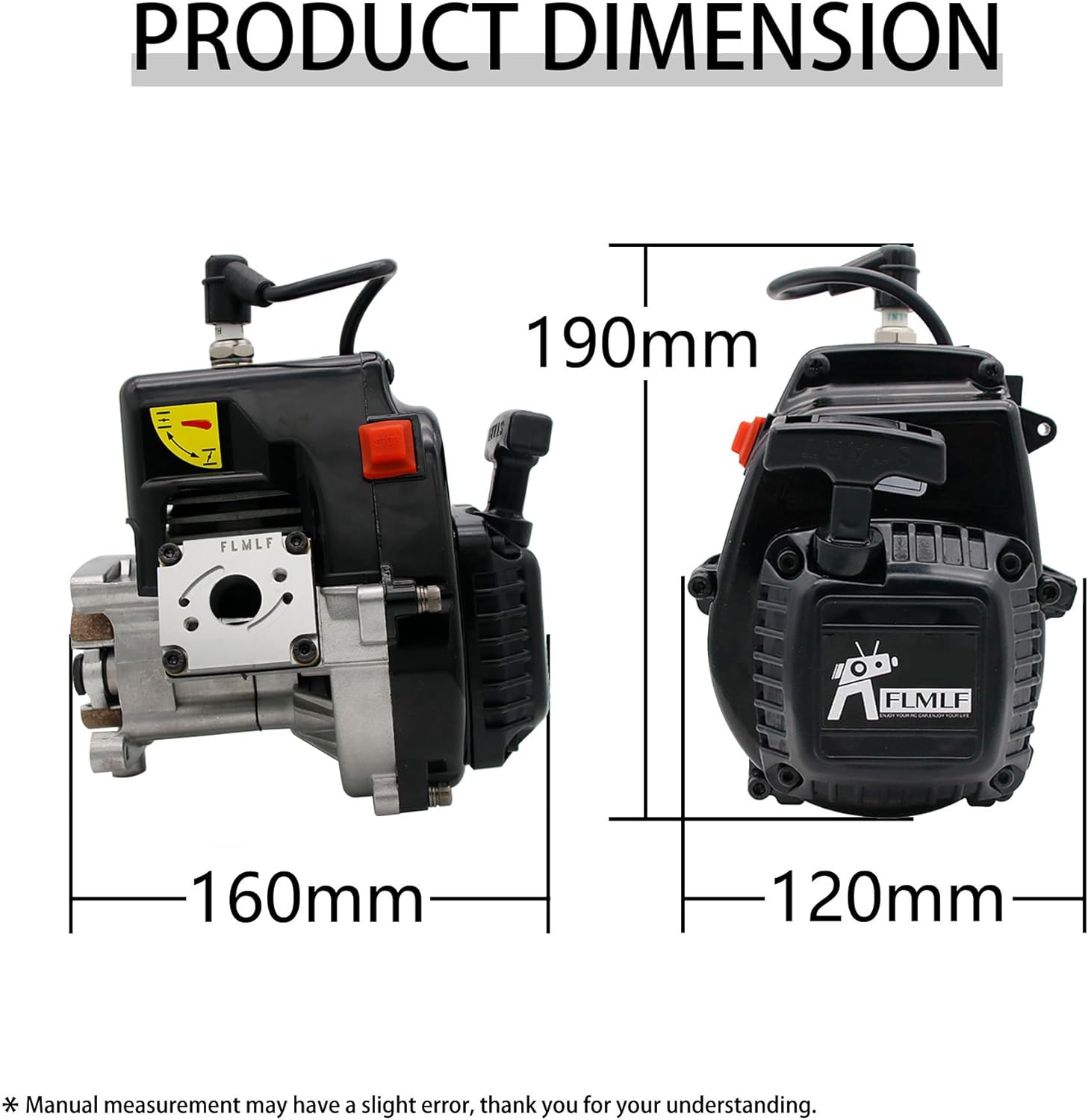 FLMLF 32CC 11HP Professional Reed Engine with Carb 1191 Black Cylinder Head for 1/5 HPI Baja LOSI 5IVE T RC Car Parts