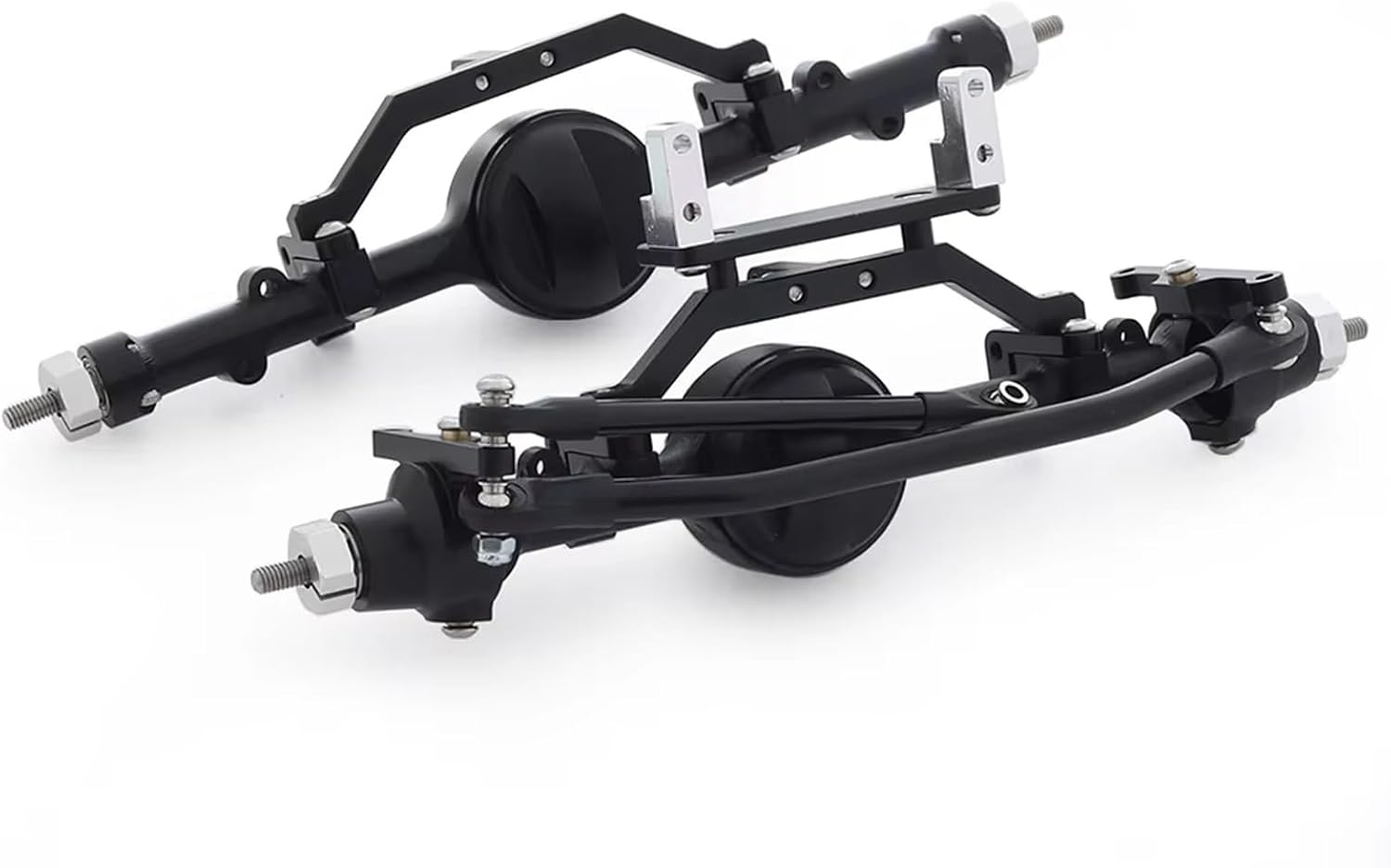 RC Car Parts Compatible with Gelande II TF2 D90 D110 for Yota II 1/10 RC Crawler Car CNC Aluminum Alloy Axle Front and Rear Upgrade Parts(Rear and Front)