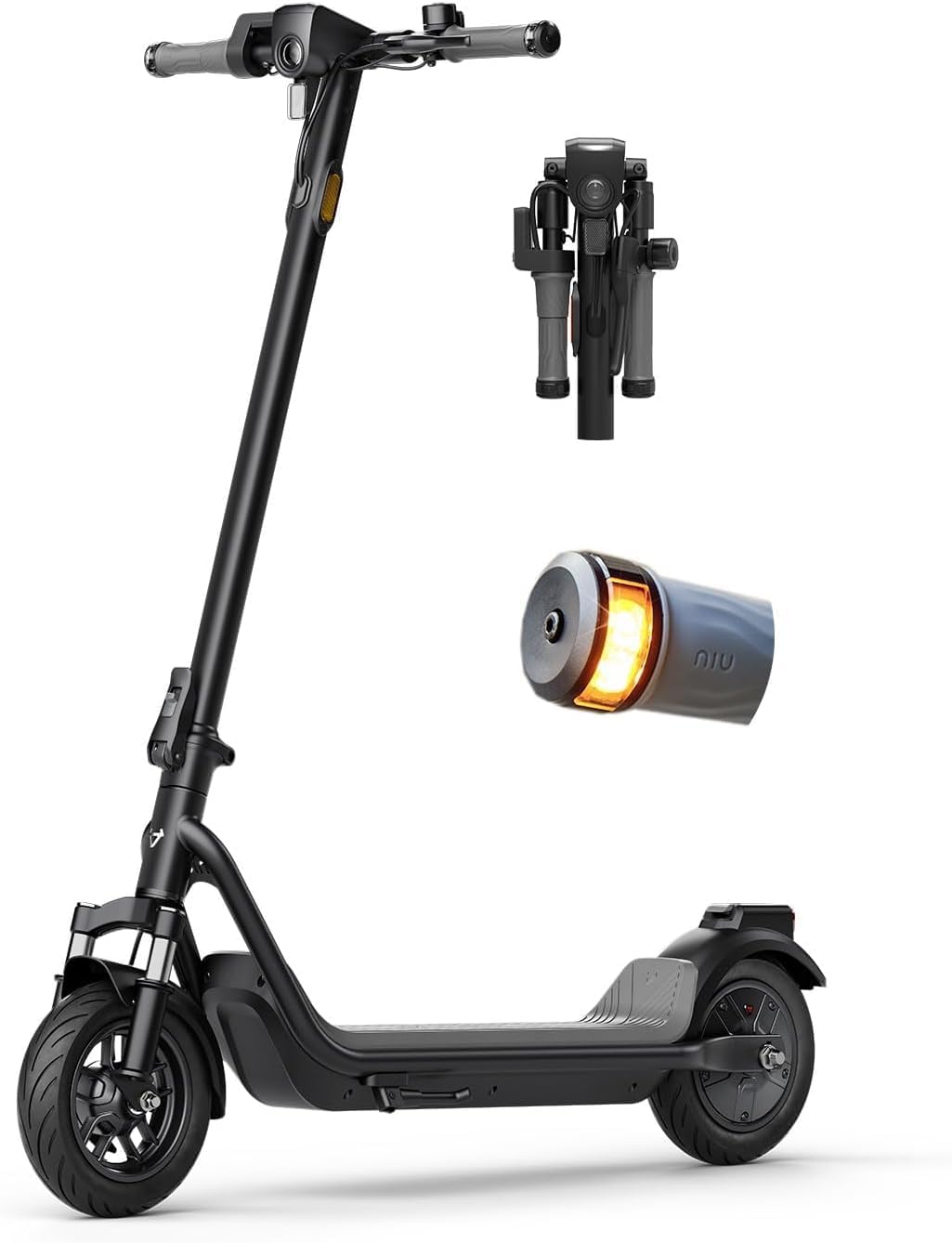 NIU Electric Scooter for Adult - KQi 100 200 Series E Scooter w/Suspension, 600-700W Peak Power, 18-33 Max Miles, Top 17.4-20 MPH, Portable Commuting Escooter, Folding Handlebars(Only K100F & K200F)