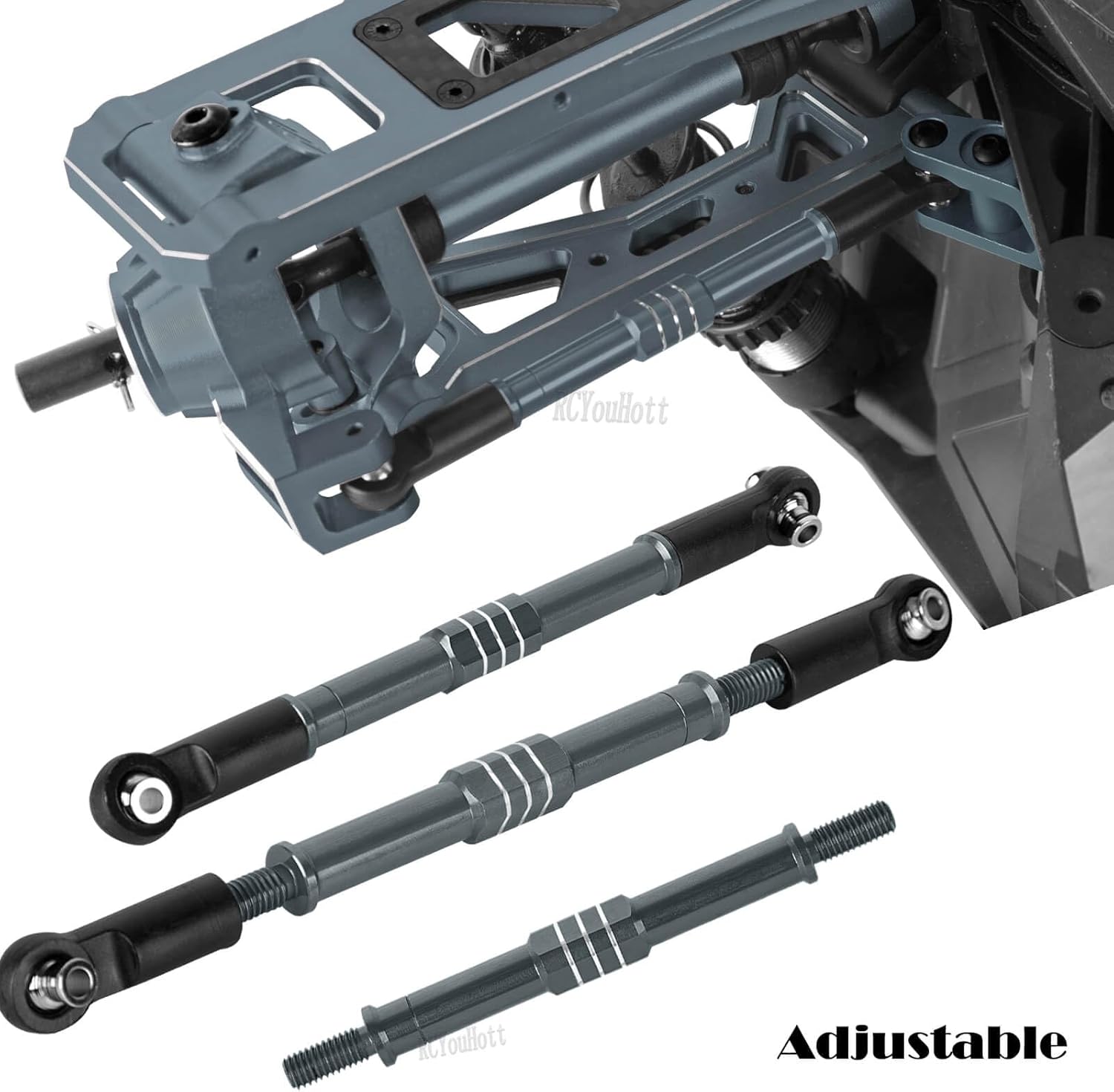RC Aluminum Suspension Arms&Drive Shaft&Caster Block&Steering Blocks&Rear Stub Axles Carriers&Links Upgrades Part for 1/10 WideMaxx (#89086-4),CVD Driveshafts Hops Up,Titanium