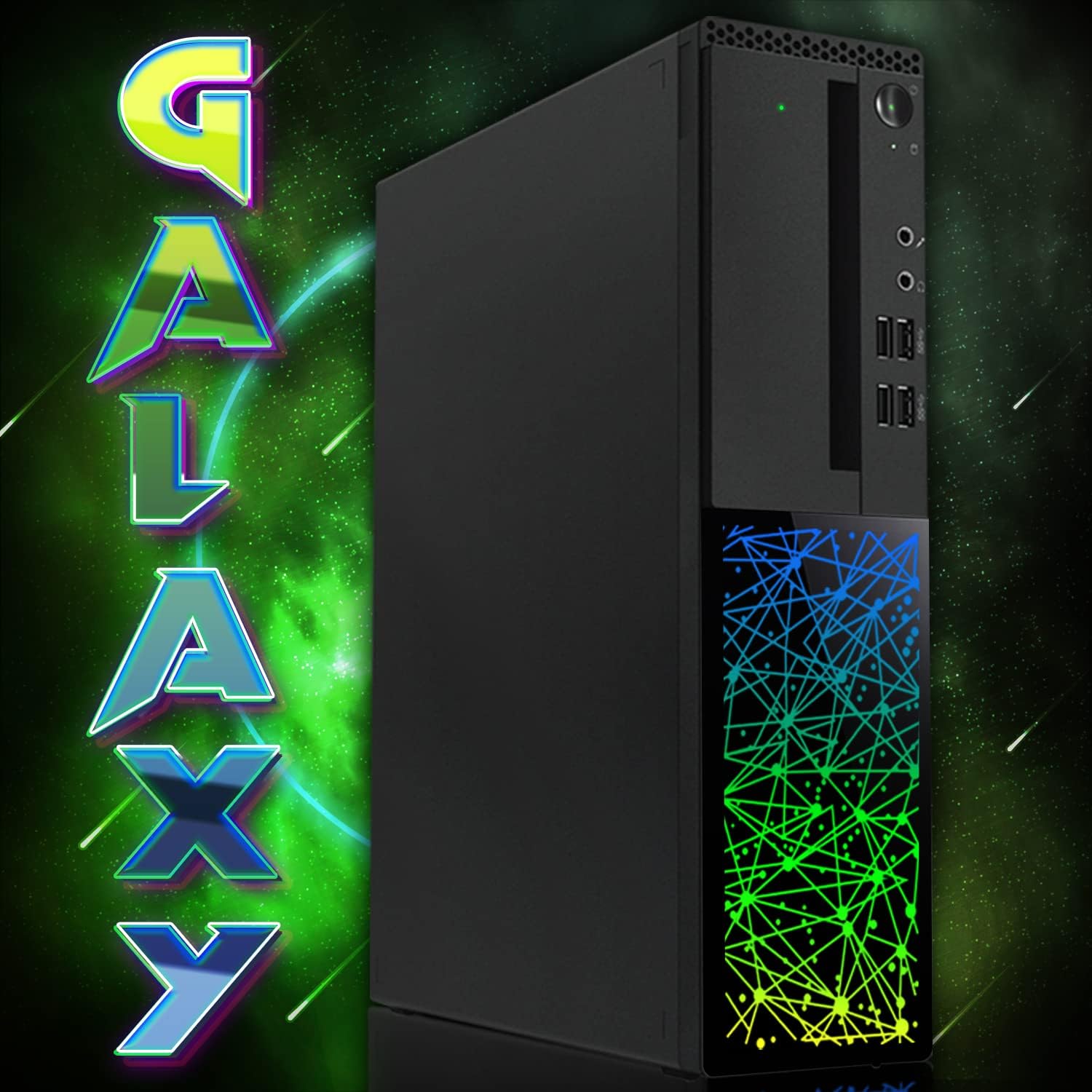 TechMagnet Gaming Desktop PC, Intel i5 6th, Galaxy, 16GB RAM, 1TB SSD | 128GB SSD, MTG New Dual 24 Inch Curved Monitor, RGB Keyboard Mouse, GT 1030, Speaker, Webcam, Windows 11 (Renewed)