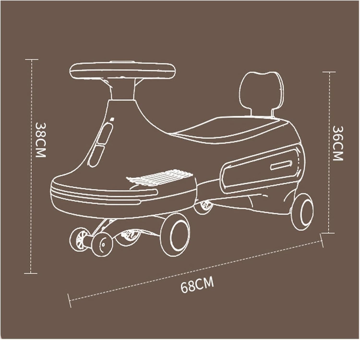 Kids Wiggle Car Ride On Toy Silent Wheels with Under Seat Storage, Toys for Boys and Girls 3 Year and UP(Pink)