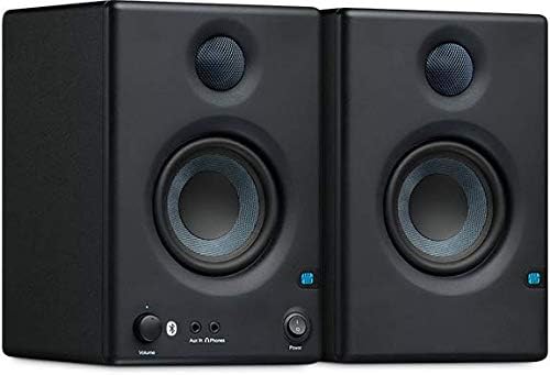 PreSonus Pair ERIS E4.5 BT 4.5 Active Bluetooth Media Reference Monitors with Stereo Cable Kit and 2x TS/TS Instrument Cables - Wireless Streaming Sound from a Smartphone, Tablet, Laptop