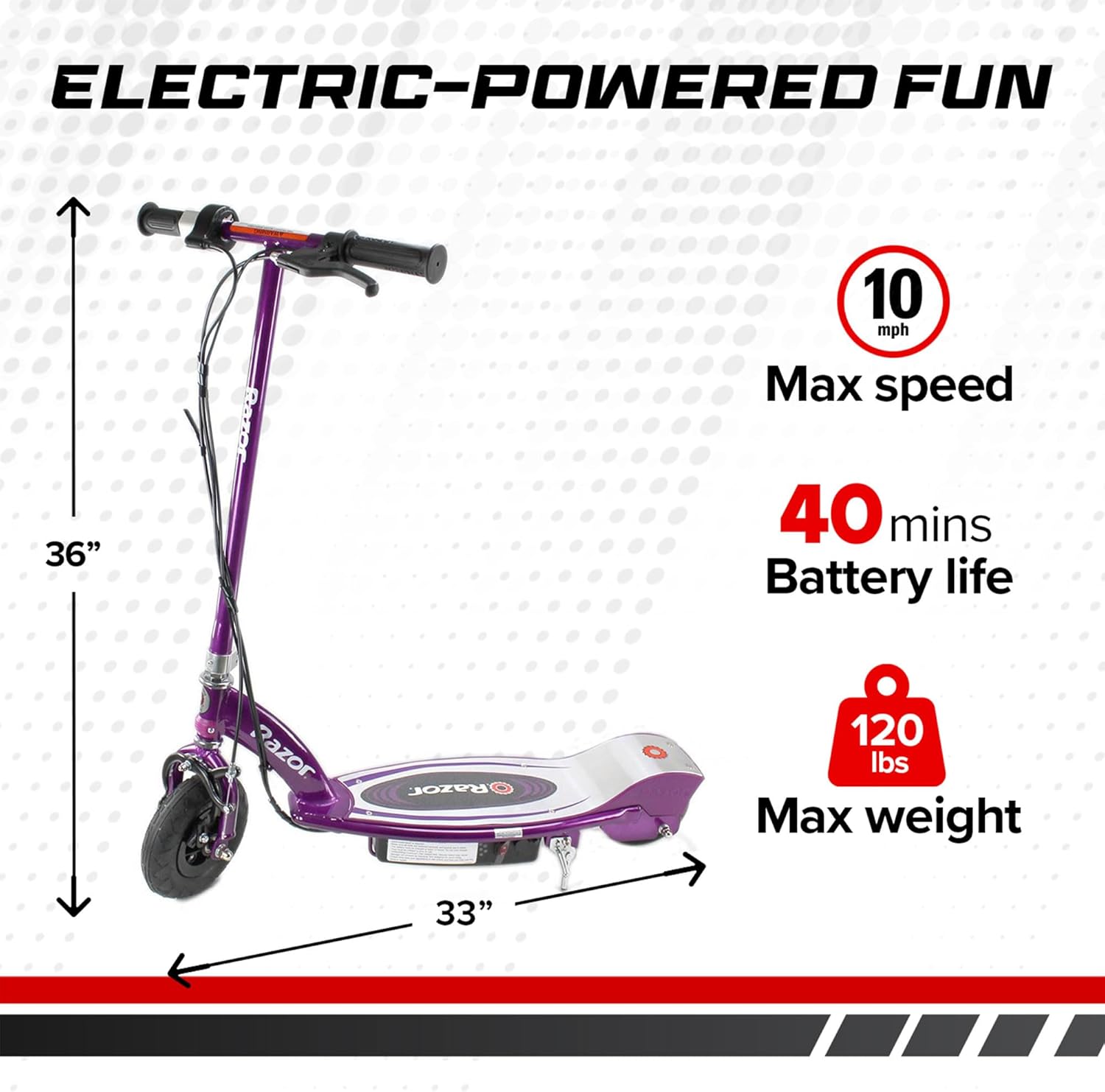 Razor Power Core E100 Electric Scooter w/Hand Operated Front Brake