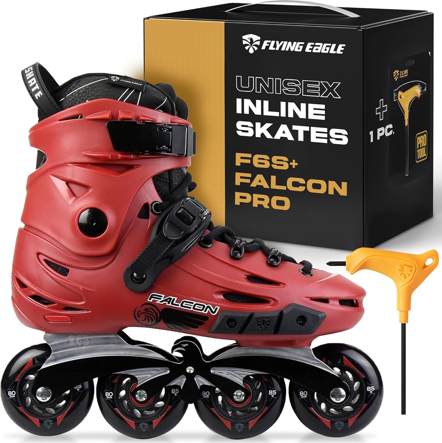 Flying Eagle F6 Falcon Pro Freeskates - Adult Inline Skates Urban, Inline Roller Skates Women, Skating Shoes, Adult Speed Skate for Skater Women - 11 Size Options