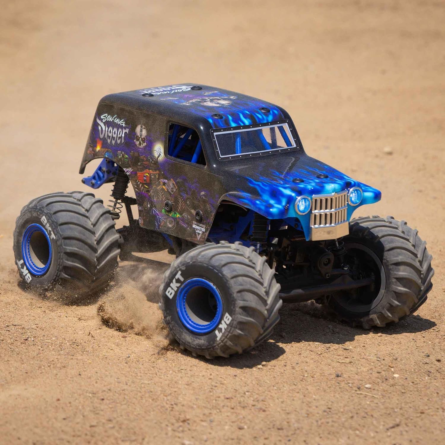 Losi 1/18 Mini LMT Son Uva Digger 2S 4X4 RTR Brushed Monster Truck Battery & Charger Included Blue LOS01026T2