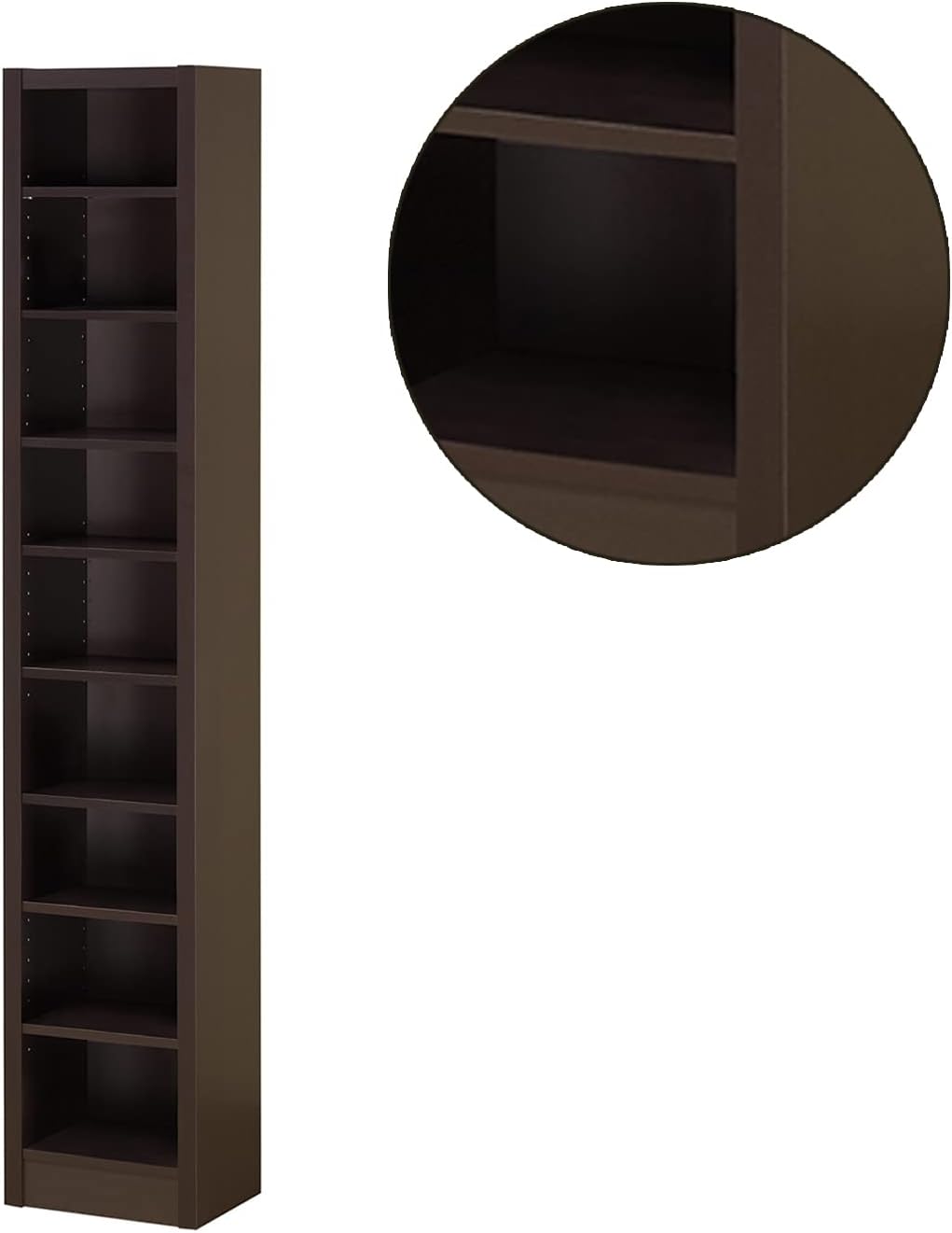 simple relax Rectangular Bookcase with 2 Fixed Shelves, Cappuccino