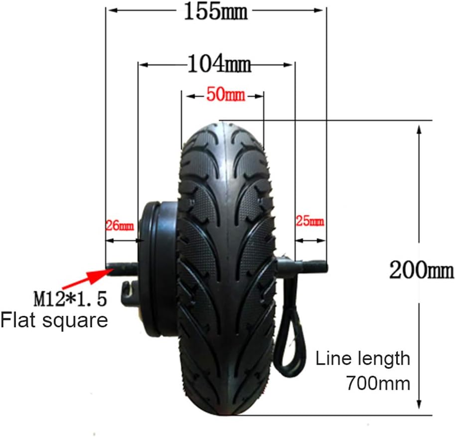 Electric Scooter Accessories, 24 36 48V 350W Brushless Hall Motor, 8-inch High-Power Copper Core Drive Motor, Drum Brake