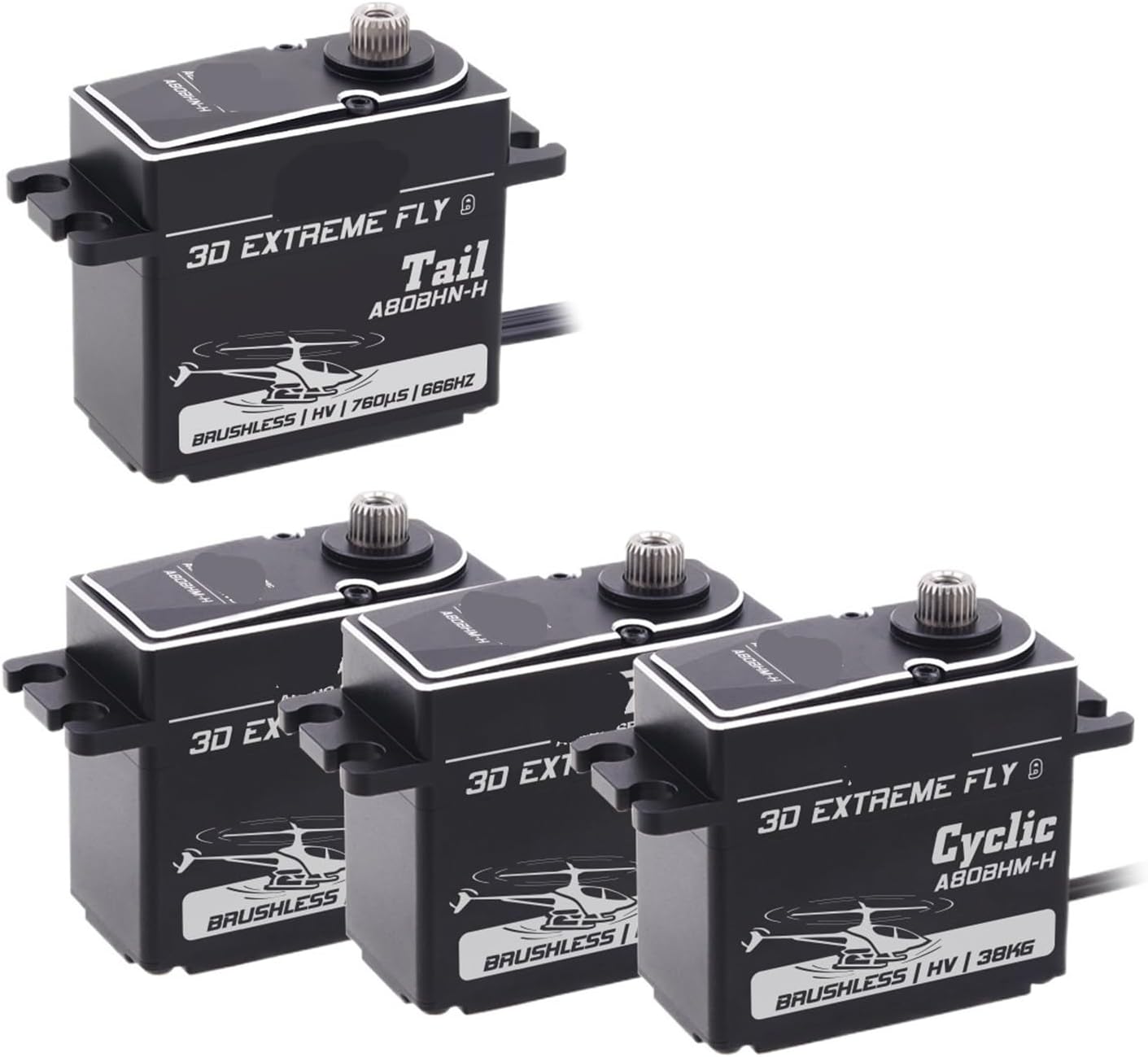 Metal gear A80BHM-H A80BHN-H Aluminum housing 38KG 22KG HV standard brushless cycle servo suitable for 570-800 class(Combo Set3)