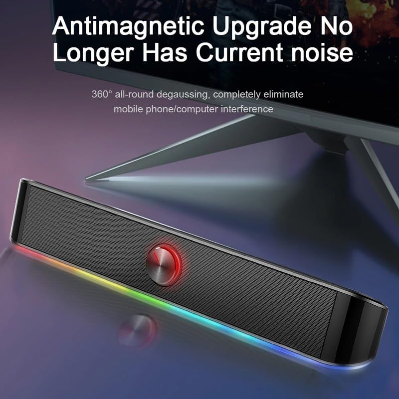 3.5mm Stereo Surround Music Smart RGB Speakers Column Sound Bar for Computer PC Notebook Loudspeakers