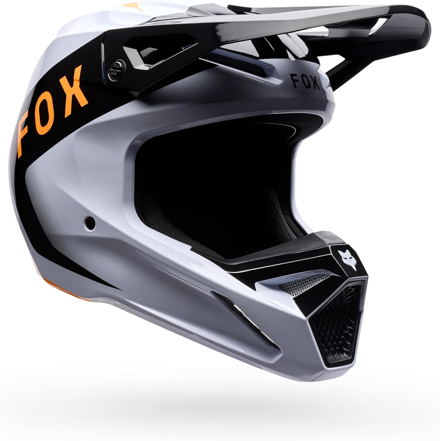 Fox Racing Youth V1 Motocross Dirt Bike Helmet, Black/White, Large