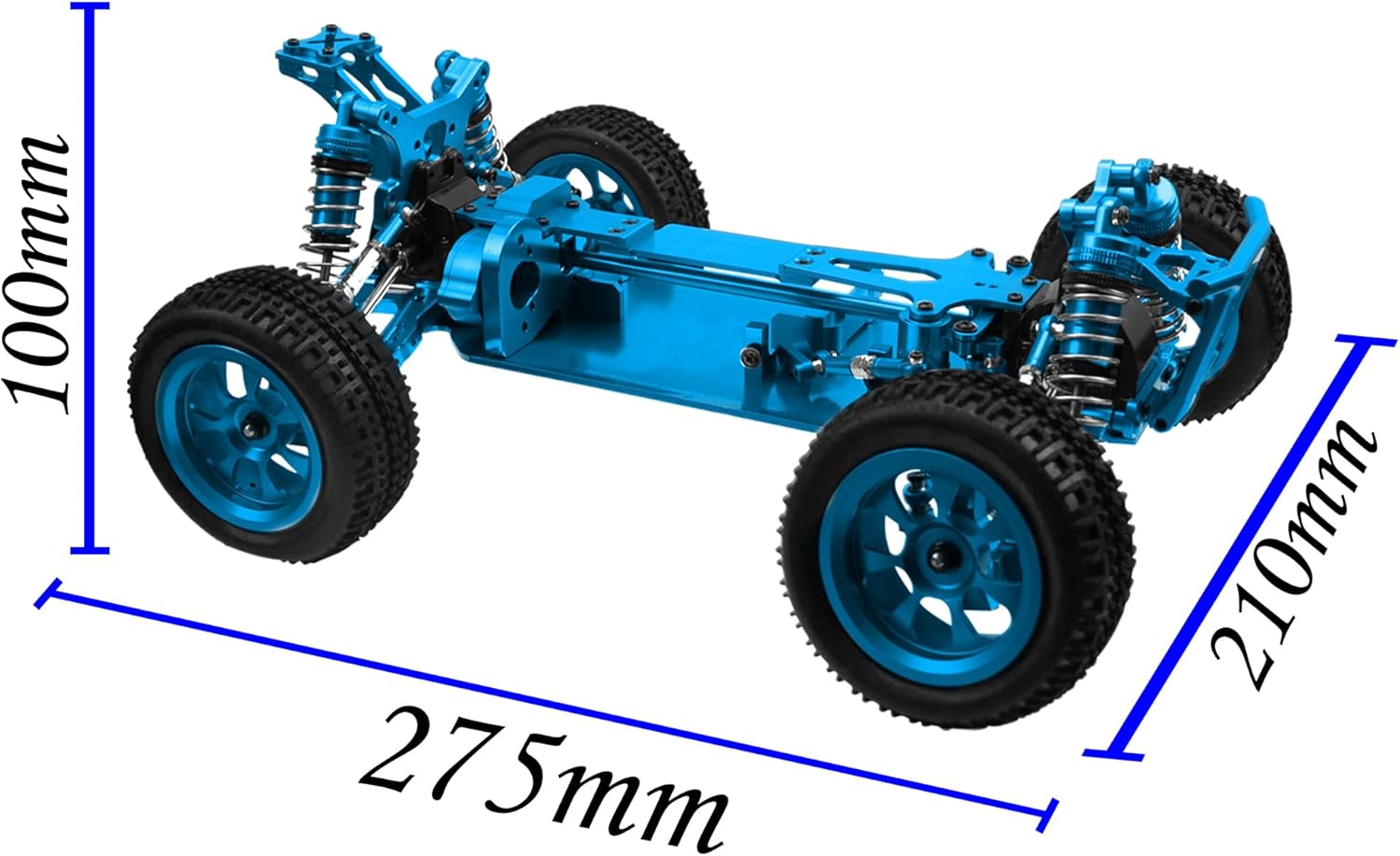 Share Goo Metal RC Body Chassis Frame 1/14 4WD Frame Kit Compatible with WLtoys 1/14 144010 144001 144002 RC Car Upgrade Parts (Blue)